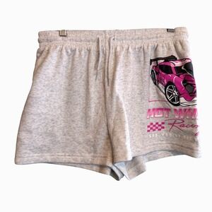 NWOT Hot Wheels Womens Casual Lounge Racing Car Drawstring Shorts Gray Medium